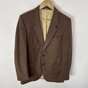 Vintage‎ Henley Men 40 Blazer Supreme Suede Faux 70s Brown Sports Coat